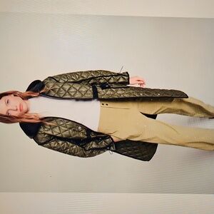 MAJE: NEW Green Long Quilted Puffer Coat